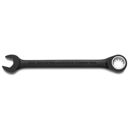 Stanley Proto Jscr18 Black Chrome Combination Non-Reversible Ratcheting Wrench JSCR18
